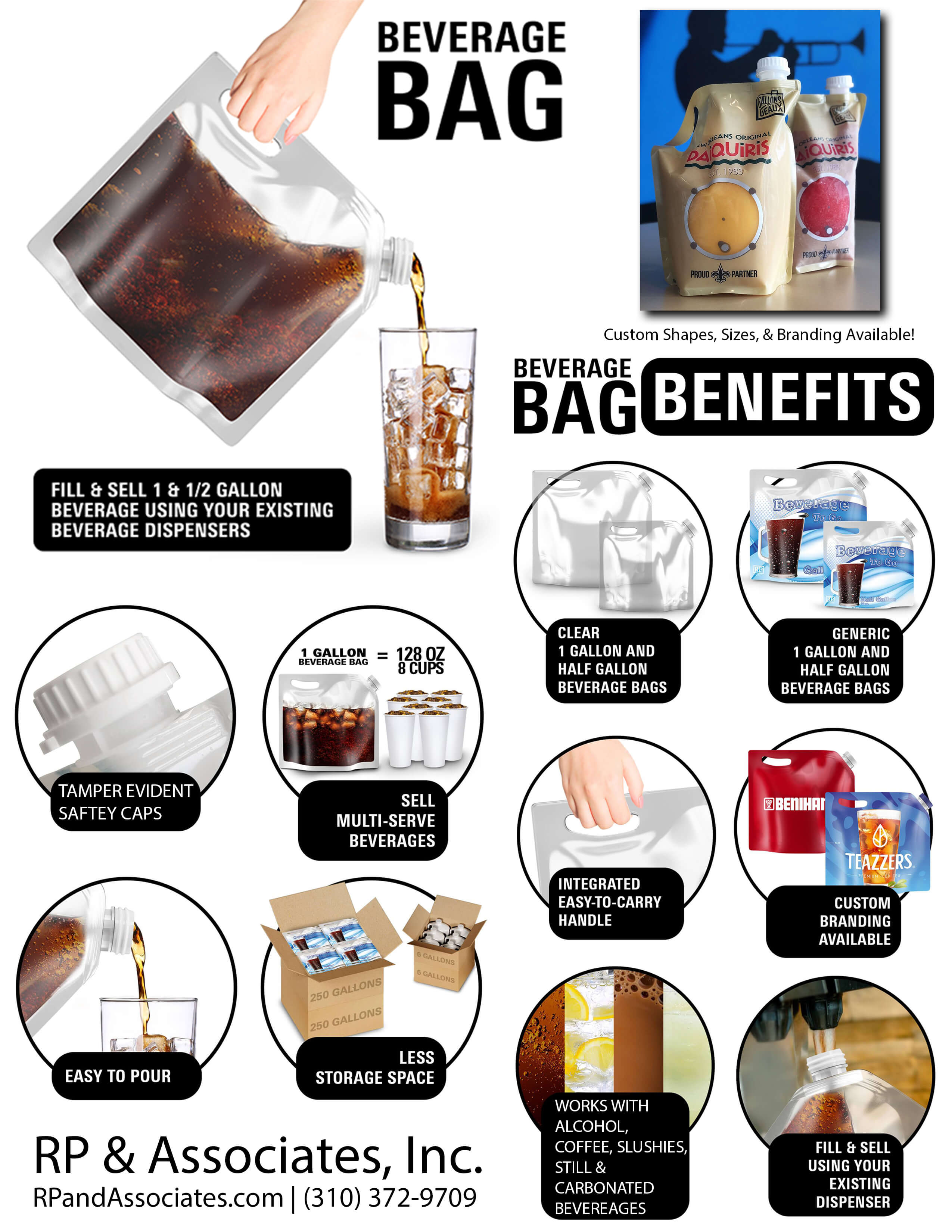 Beverage Bag 1 and 1/2 Gallon  Beverage Bags - Custom Branded Products -  RP & Associates