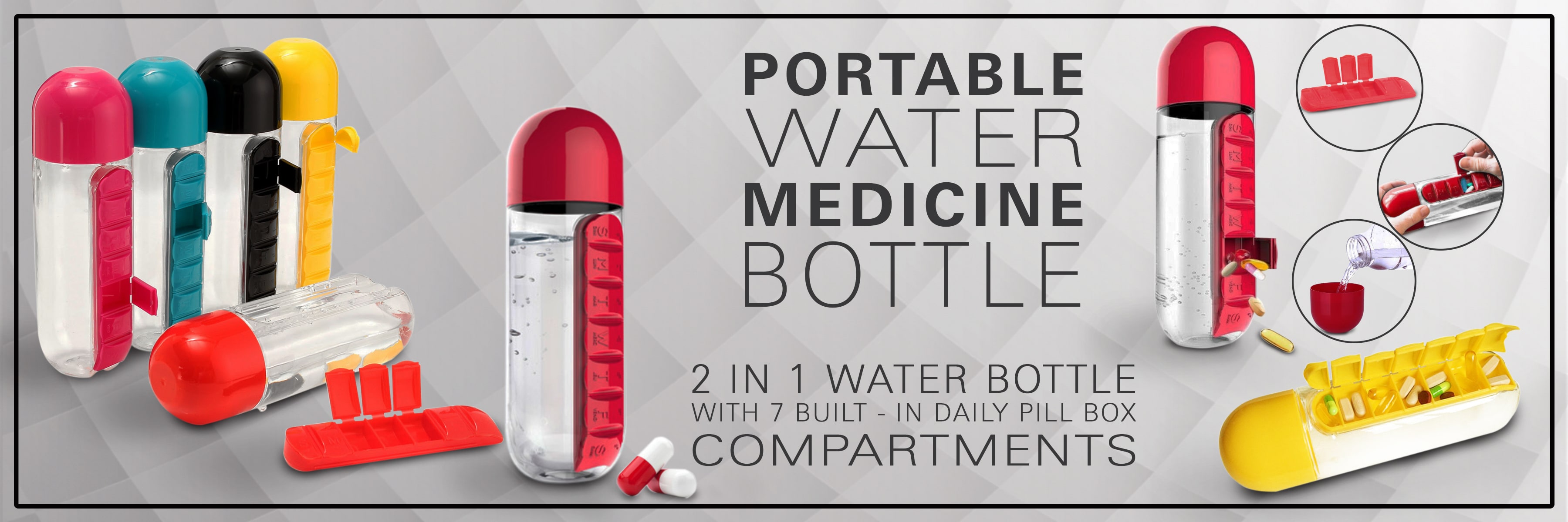 water bottle pill medicine organizer
