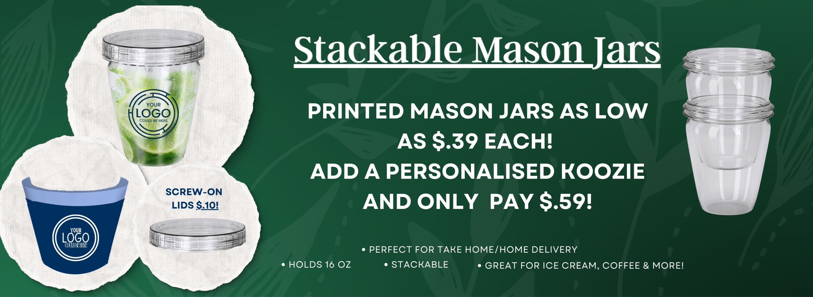 Stackable Plastic Mason Jars